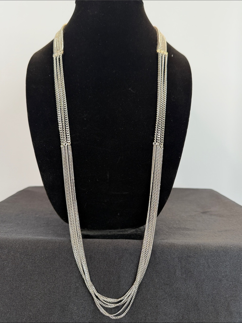 Elegant Multi-Strand Silver Tone Women's Necklace